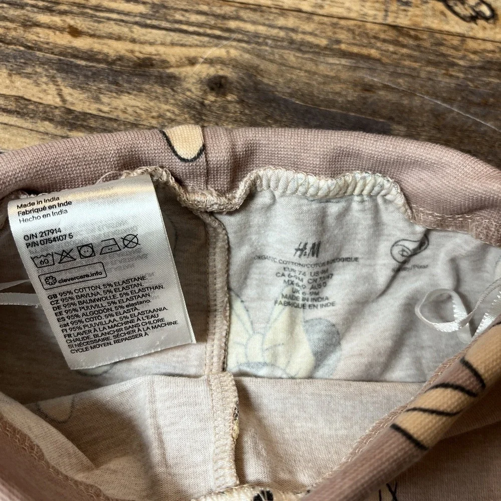 H&M Disney Minnie Mouse Daisy Outfit Baby‎ Girl 9m Brown Organic Cotton